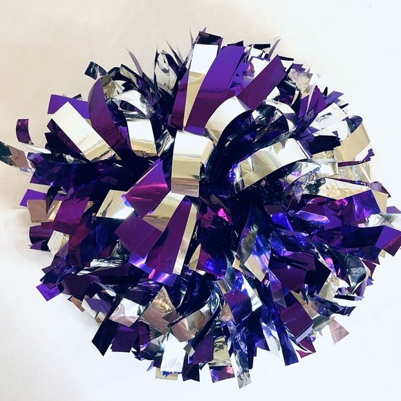 Cheerleading Pom Pom Set, Purple and Silver - Picture 5 of 7